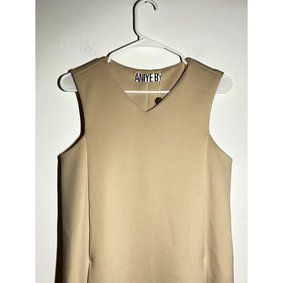 Aniye By Italy Cream Sleeveless Sheath Pullover Stretch Dress Size 42 - Picture 2 of 7